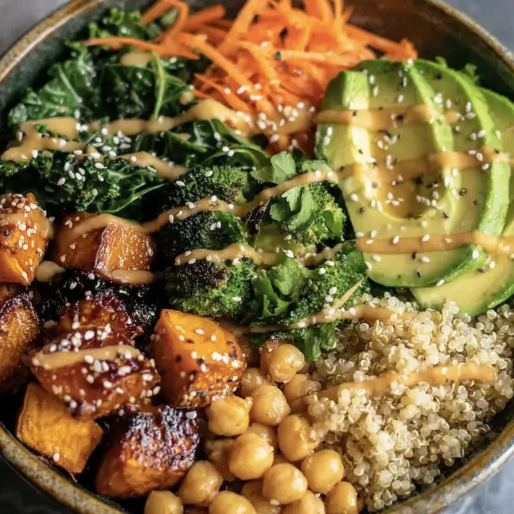 Miso Glazed Sweet Potato Buddha Bowl