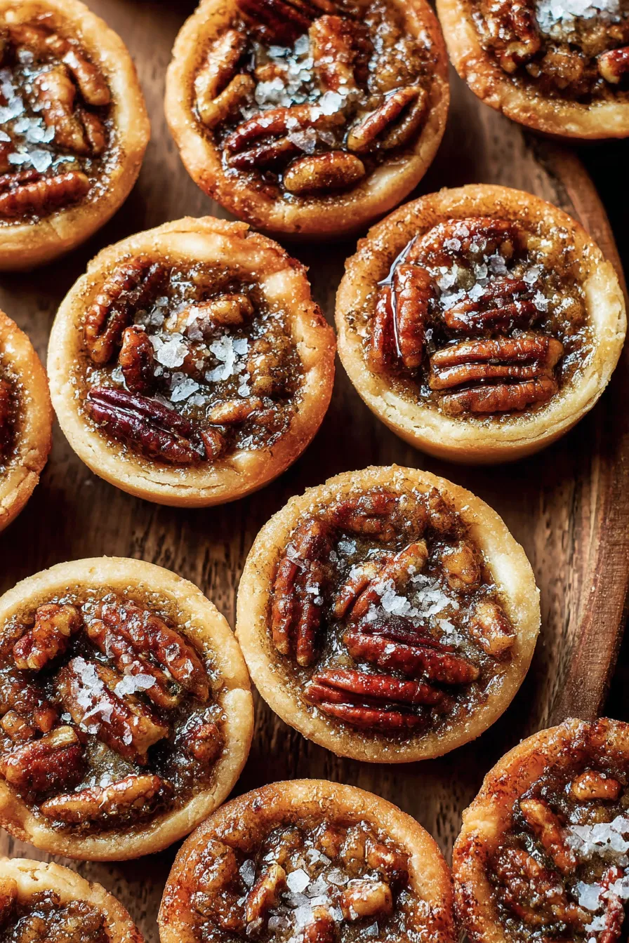 Mini pecan pies in a mini muffin pan