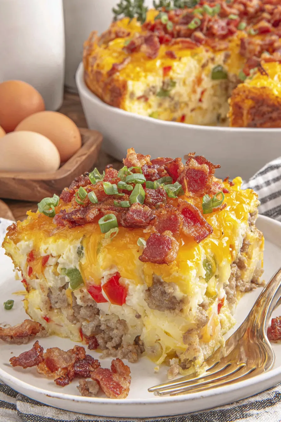 Casserole cooking in crockpot with melted cheese on top