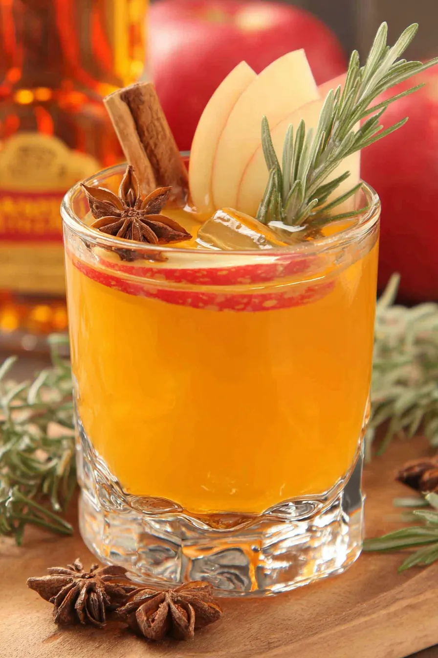 Fireball Apple Cider in a mug with cinnamon stick and apple slice garnish