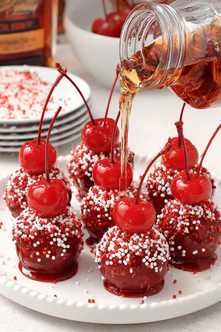Close-up of Fireball cherry bomb with sanding sugar