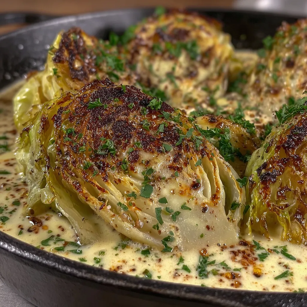 Garlic Parm Melting Cabbage