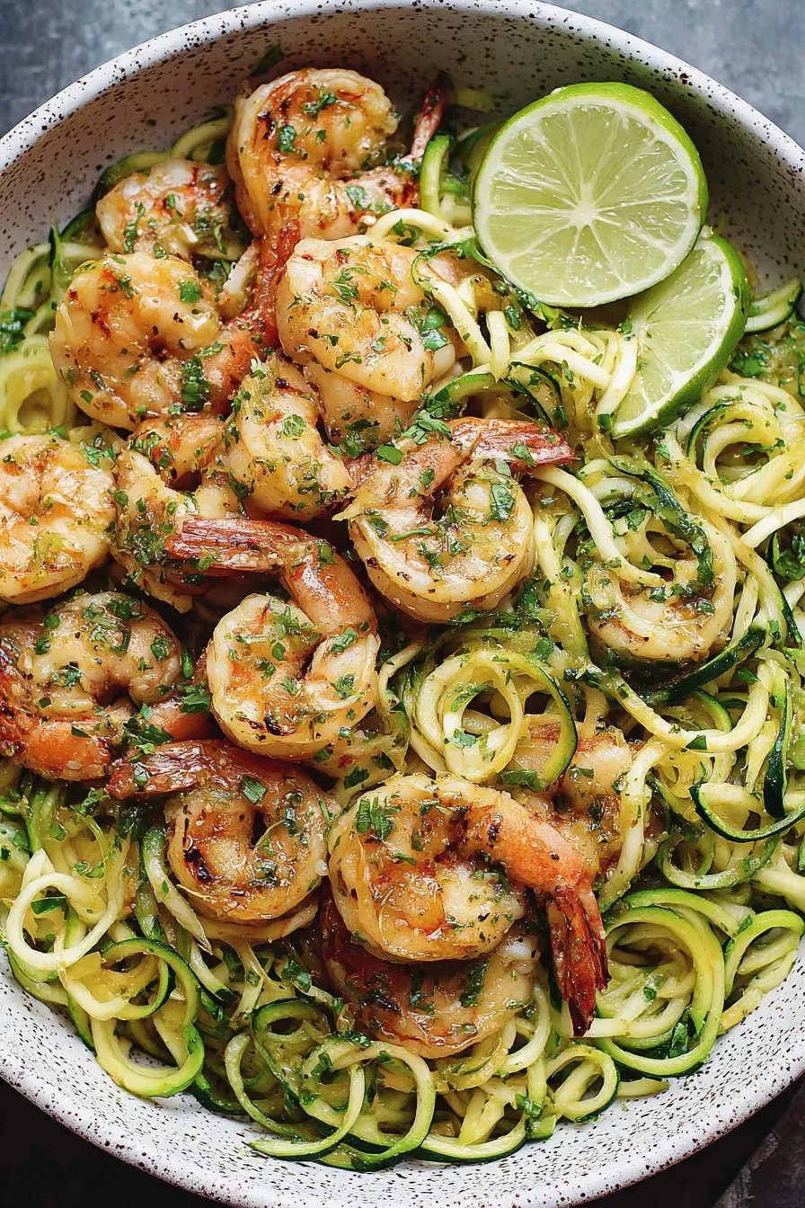 Citrus marinade ingredients and spiralized zucchini