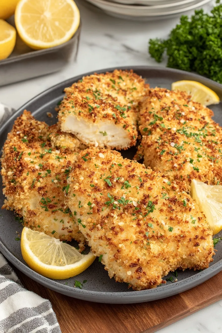 Panko coated chicken ready to bake