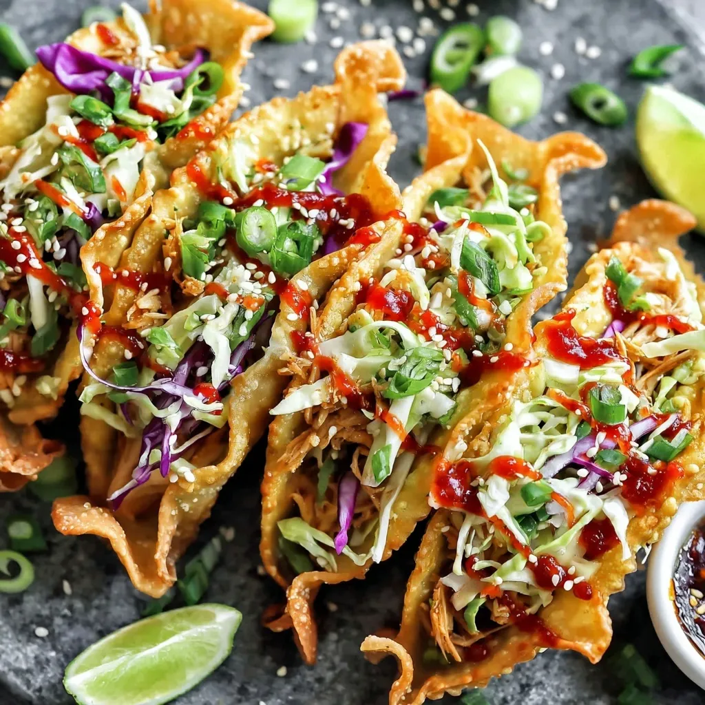 Asian Chicken Wonton Tacos