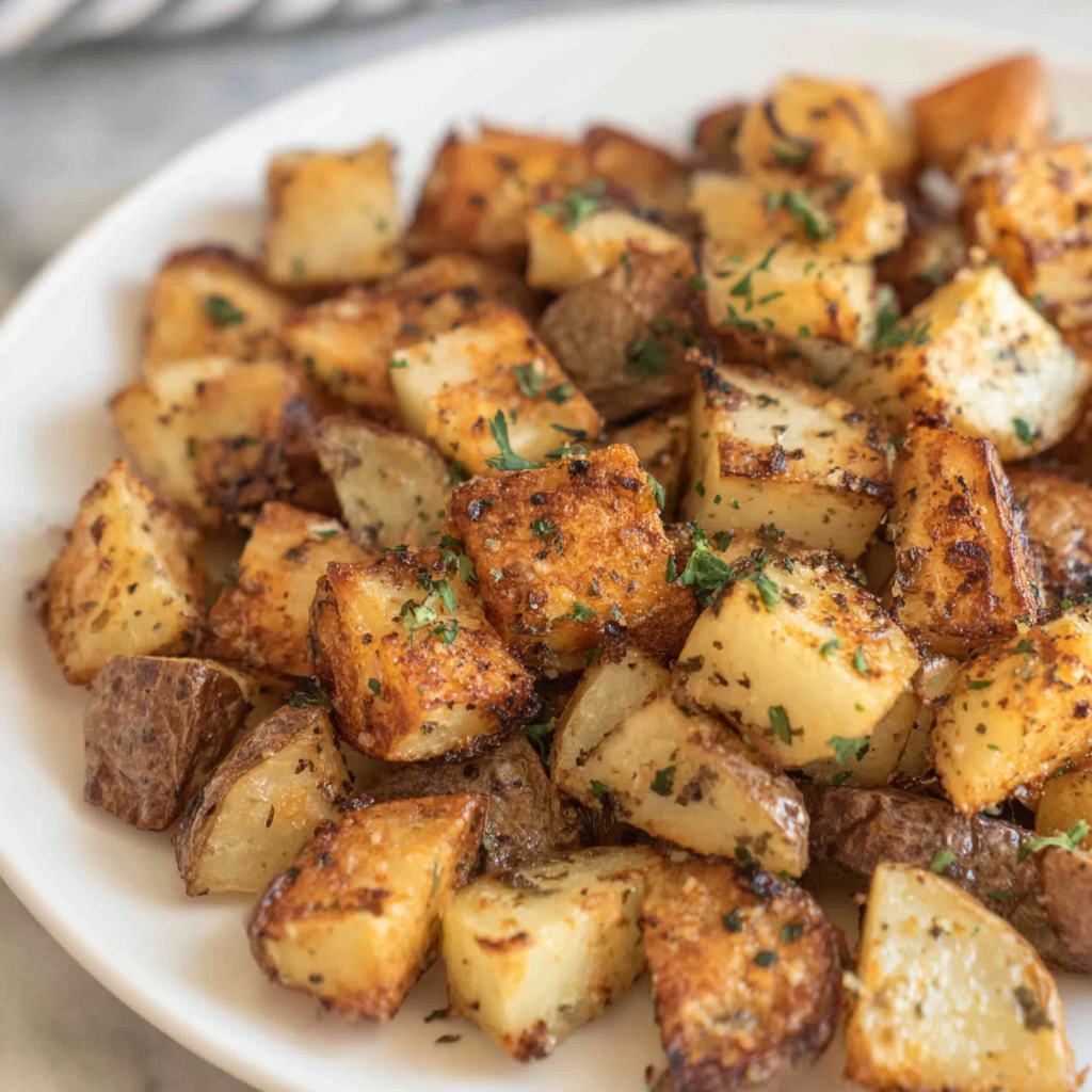 Seasoned potato cubes tossed with garlic, parsley, and Parmesan
