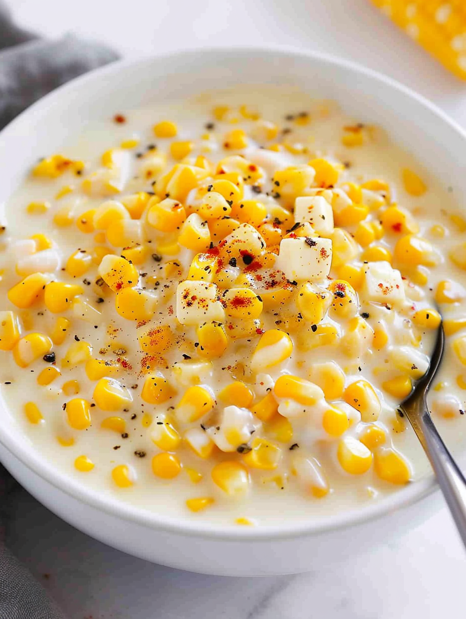 Crockpot creamed corn bubbling and creamy