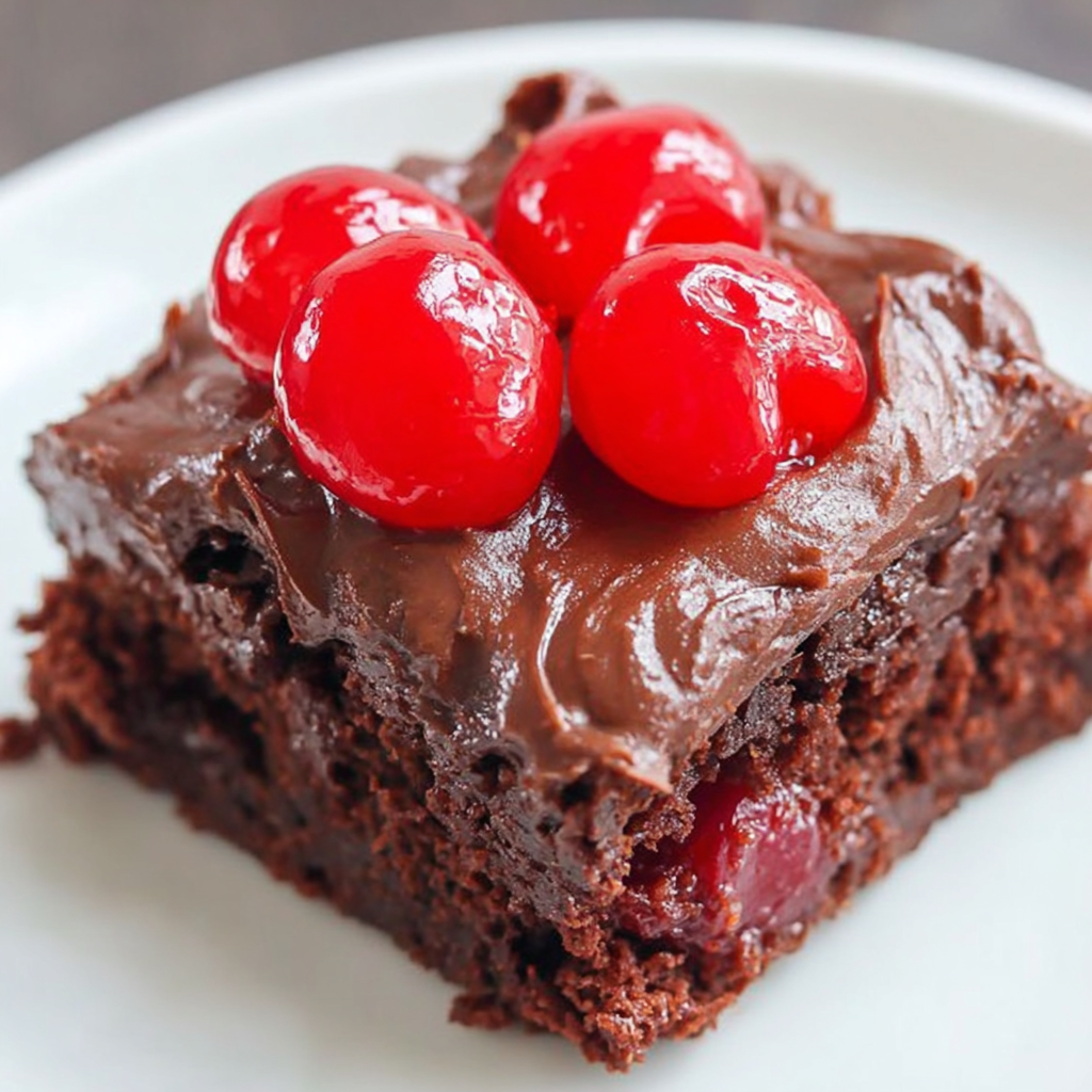 Close-up of a sliced chocolate cherry bar