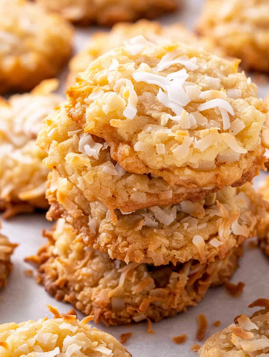 Close-up of coconut cookie texture