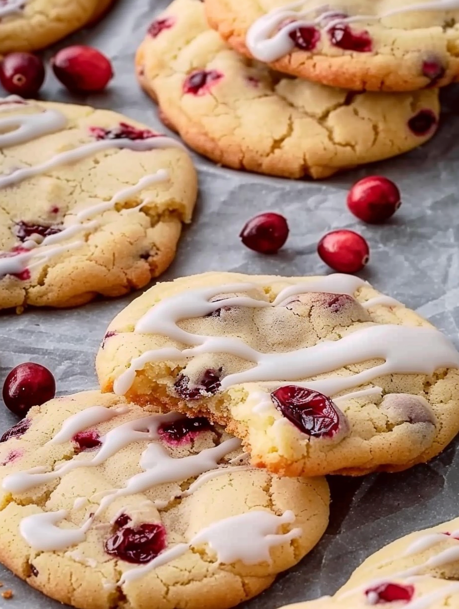 Tray of cranberry orange cookies cooling
