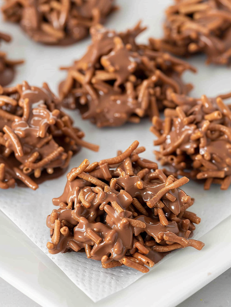 Closeup of a haystack cookie