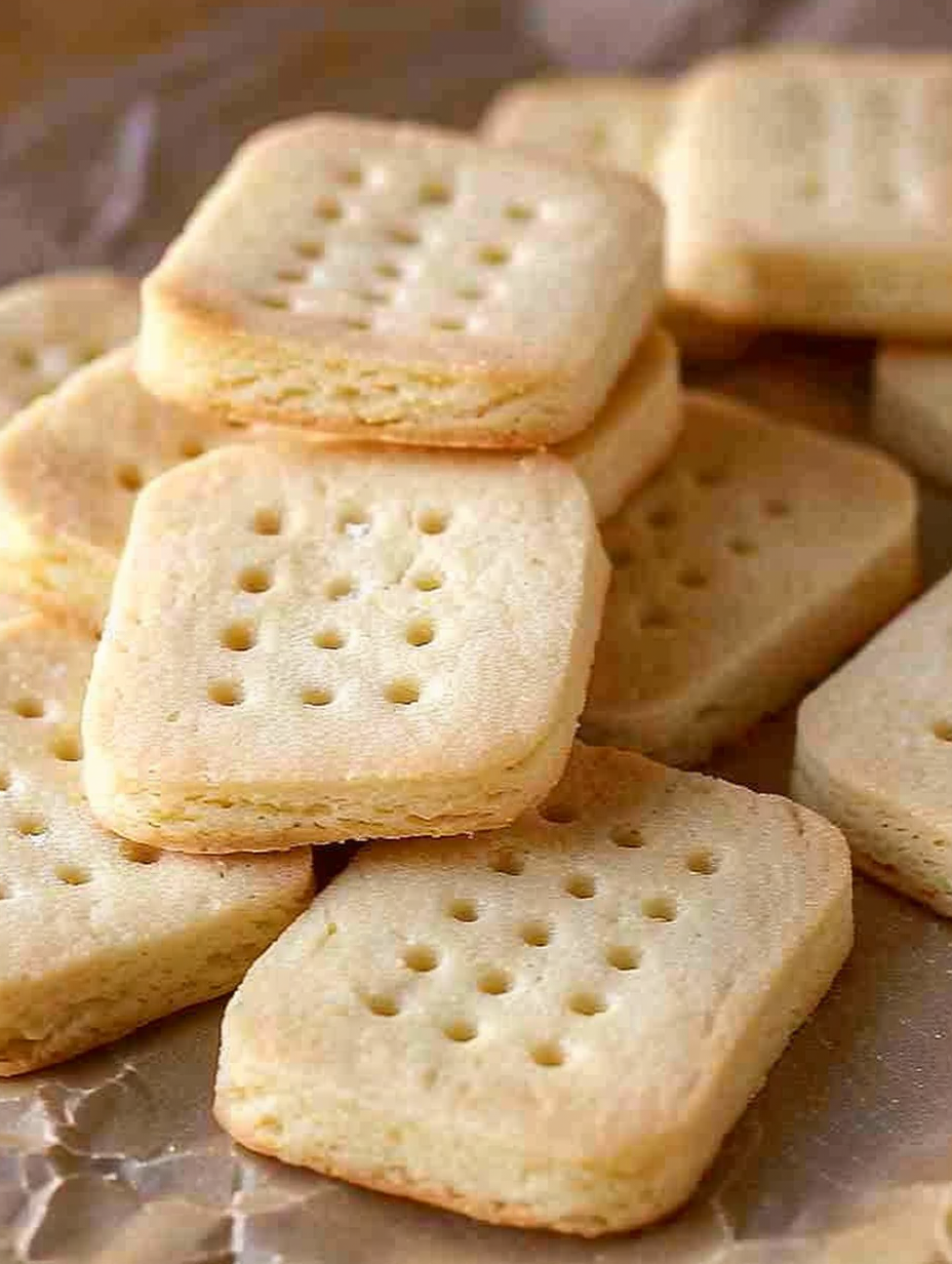 Shortbread cookies on a baking sheet