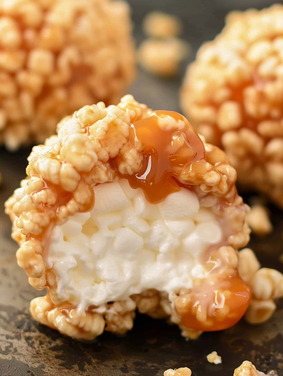Finished Rice Krispie balls on parchment