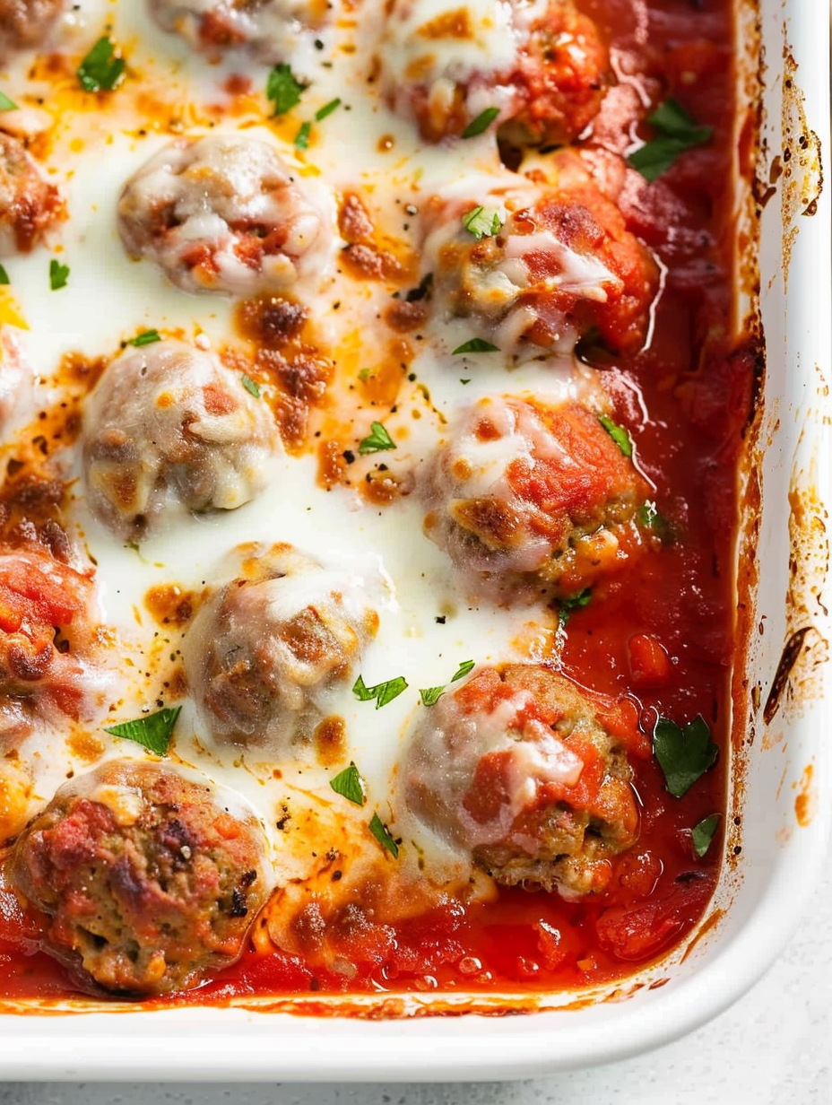 Cheesy Bake Meatballs