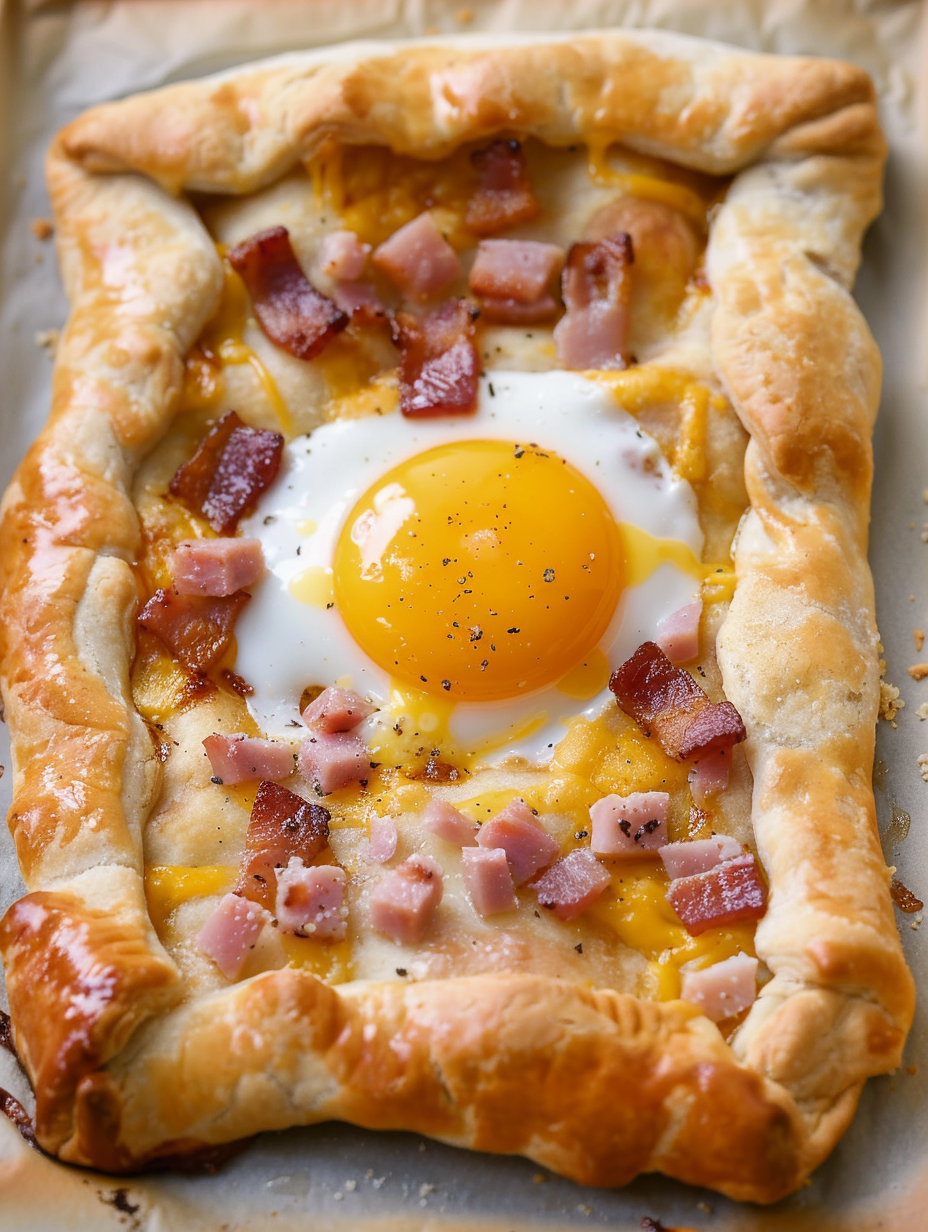 Finished breakfast hand pies on baking sheet