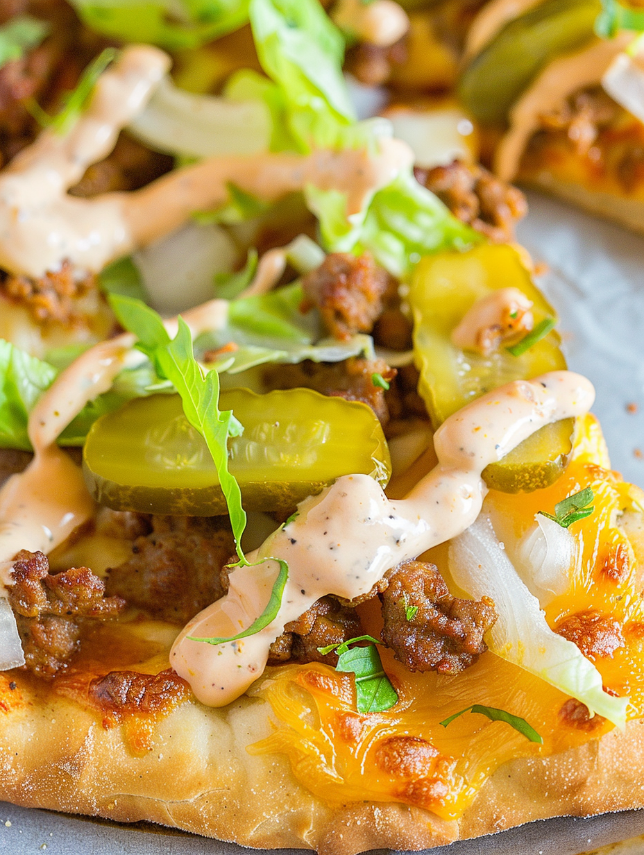 Big Mac Pizza fresh from the oven