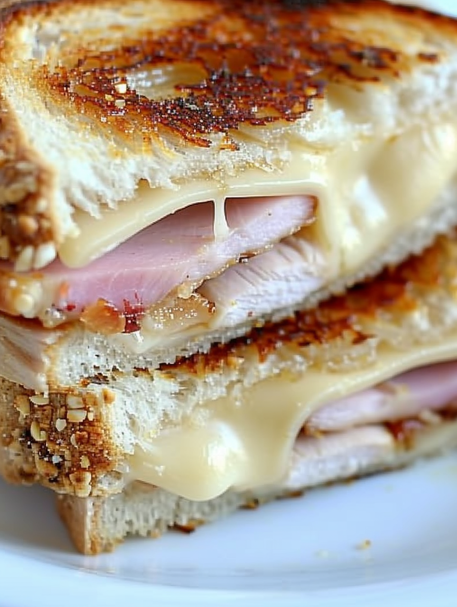 Fried chicken breast for cordon bleu grilled cheese