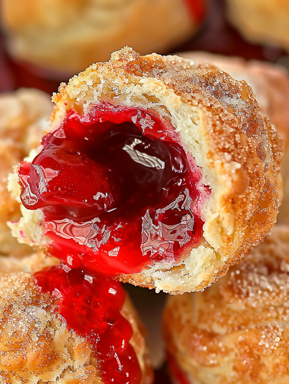 Cherry Pie Bombs in air fryer basket
