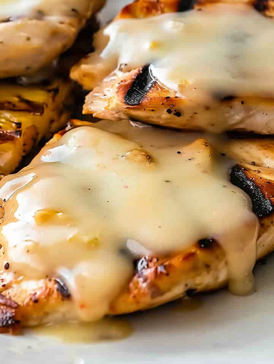 Grilled Hawaiian Chicken Sandwich on bun with pineapple