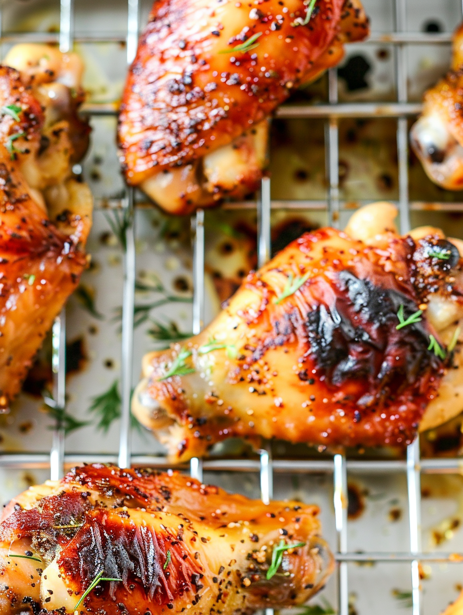 Close-up of crispy pickle-brined wings