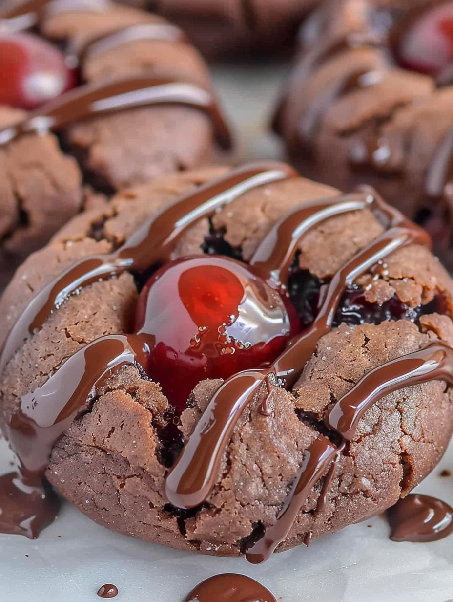 Close-up of cookie with cherry center