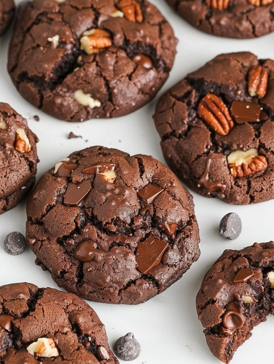 Chocolate Cake Mix Cookies on a cooling rack