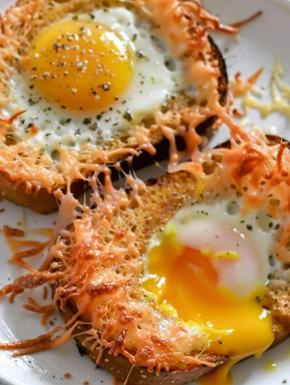 Cheesy Baked Egg Toast