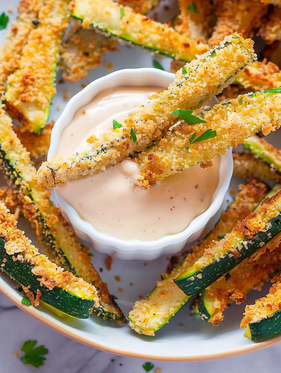 Close-up of a golden keto zucchini fry