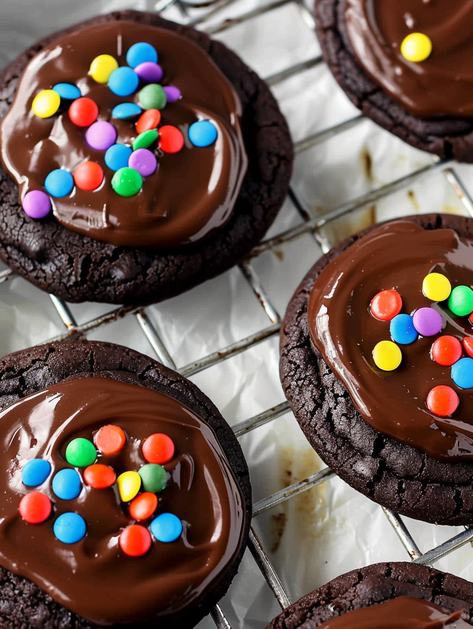 Cosmic Brownie Cookie on cooling rack