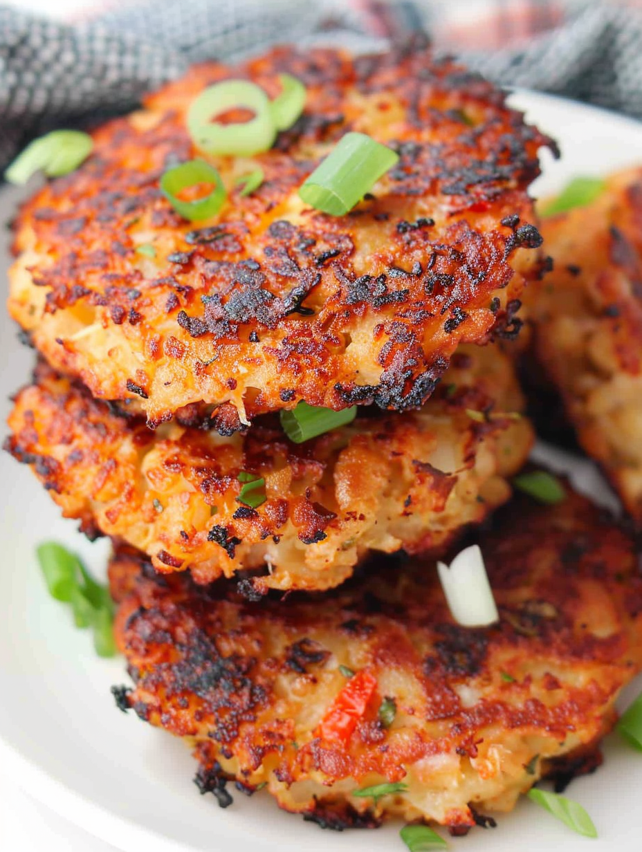 Air Fryer Cauliflower Hash Browns in basket