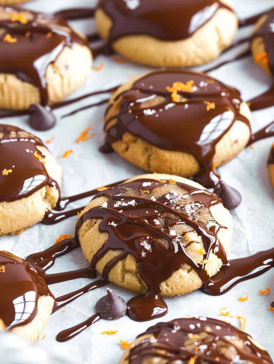 Chocolate being melted for dipping cookies