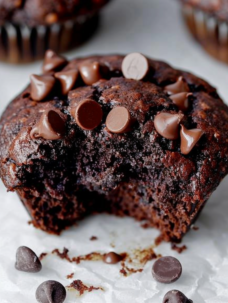 Close-up of vegan chocolate muffins
