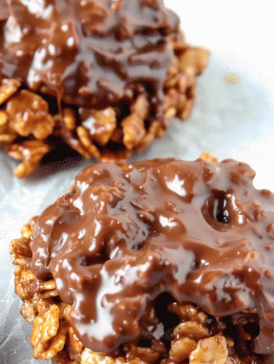 Mixing Nutella syrup with cornflakes in a bowl