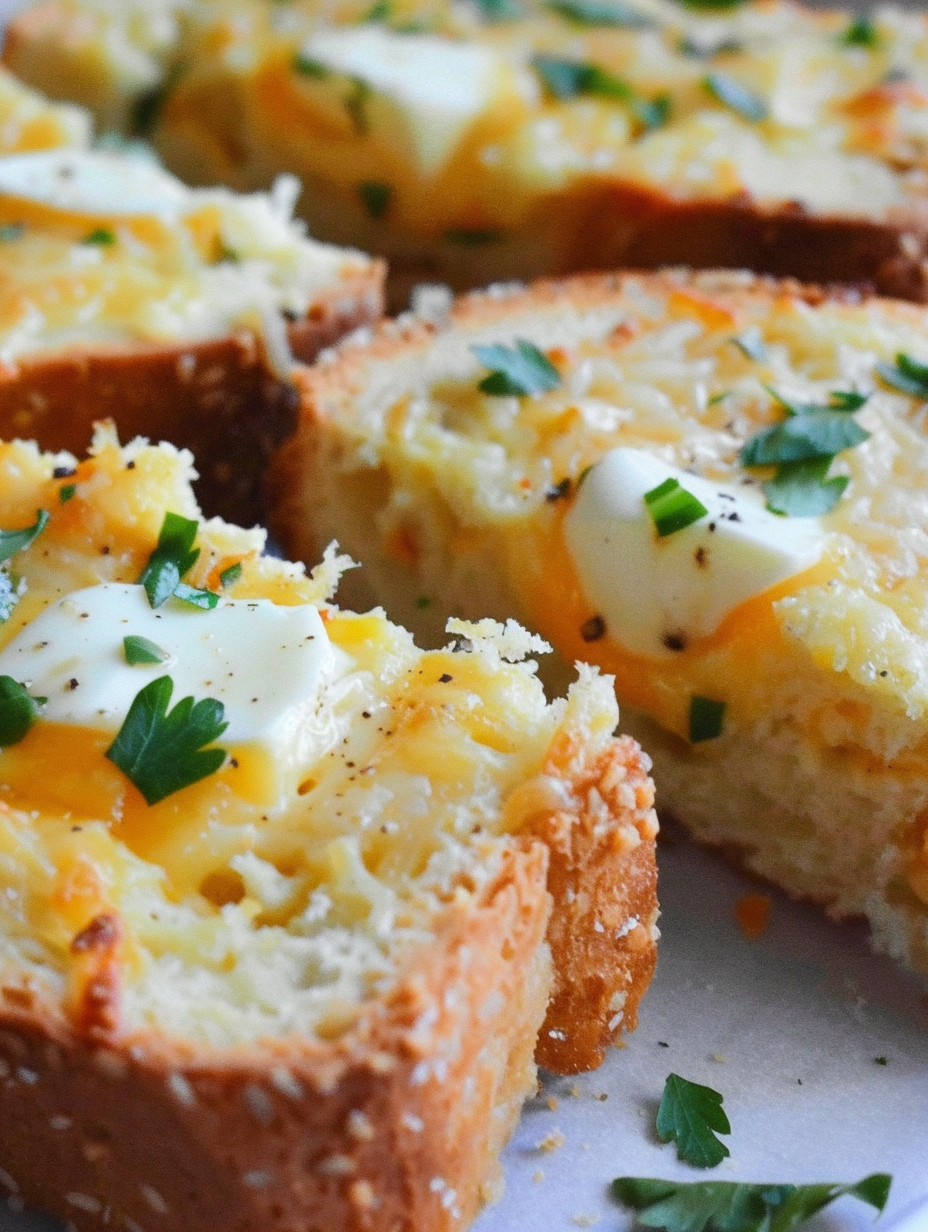 Loaf of low carb bread sliced for garlic toast