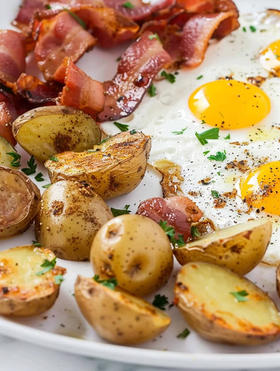 Close up of crispy bacon on sheet pan