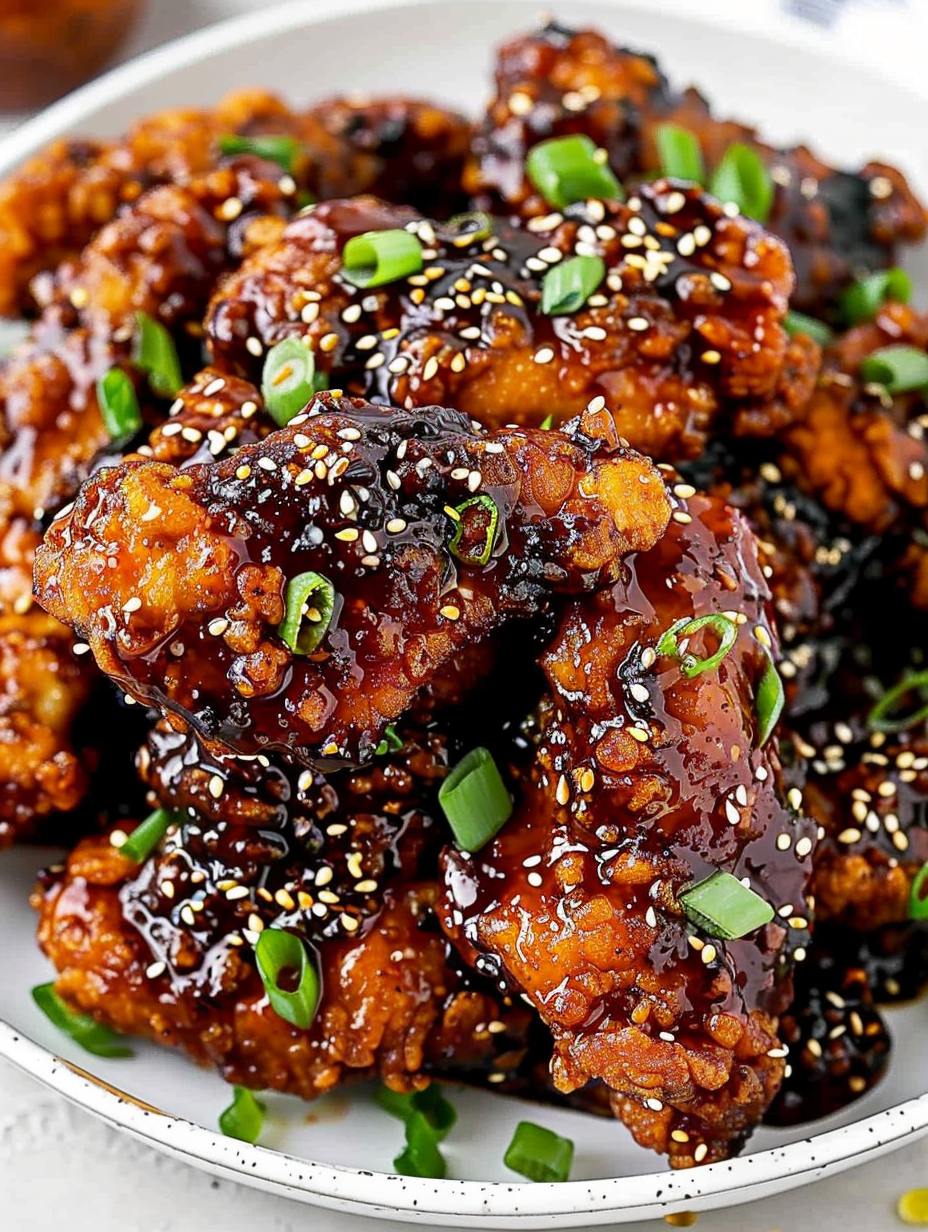 Crispy Korean chicken glazed in sticky sauce
