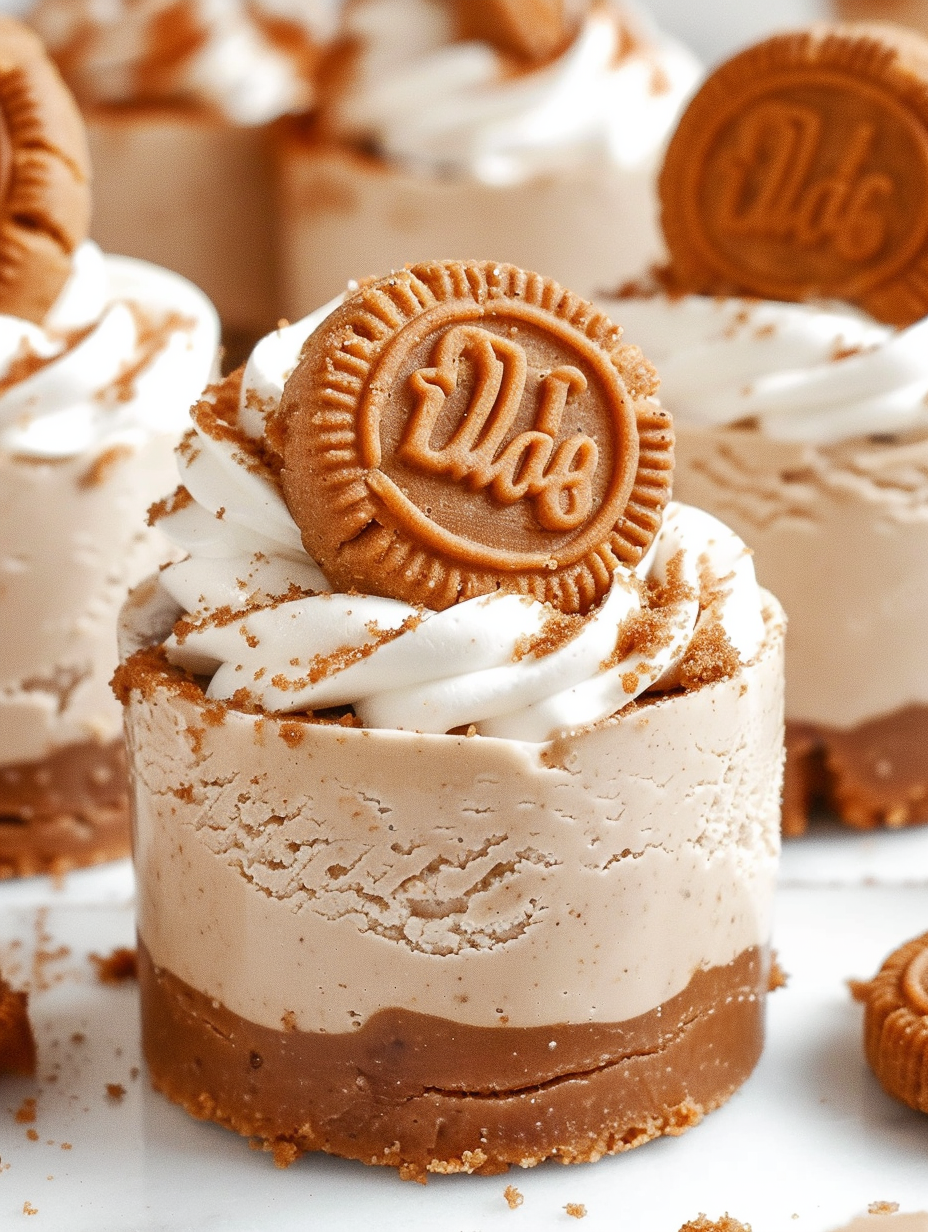 Mini Biscoff cheesecakes in a tray