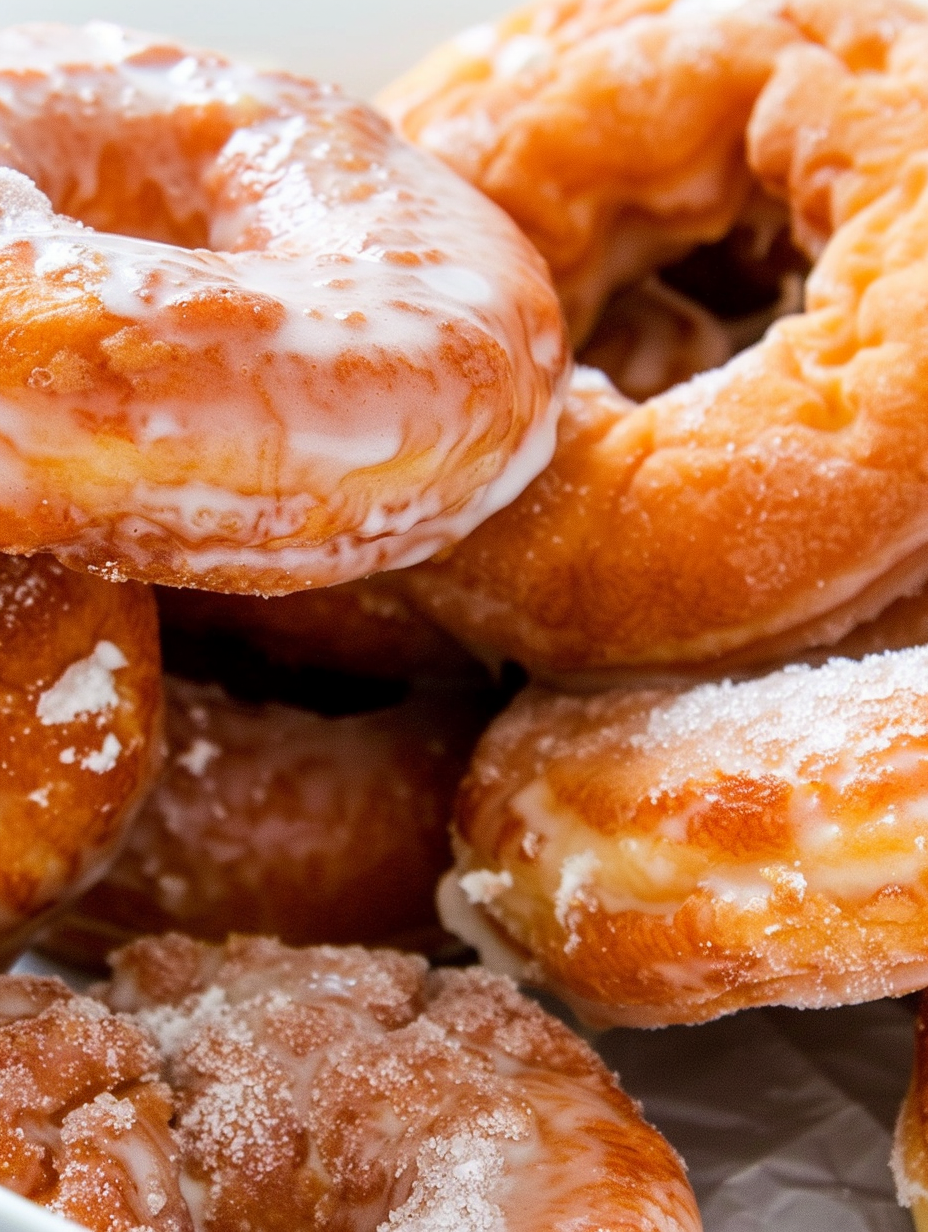 Donut dough being rolled and cut on floured surface
