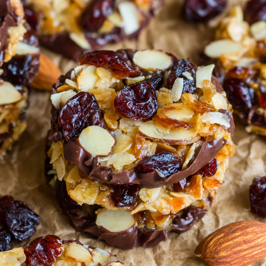 Chewy Chocolate-Dipped Florentines