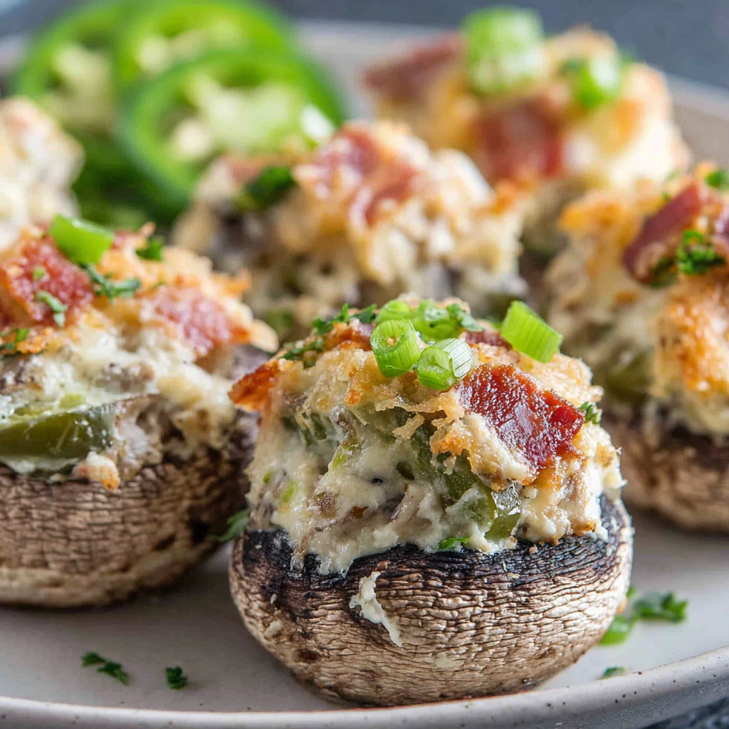 Jalapeno Popper Mushrooms