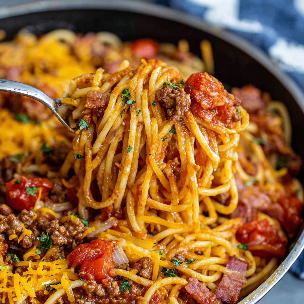 One Pot Cowboy Spaghetti
