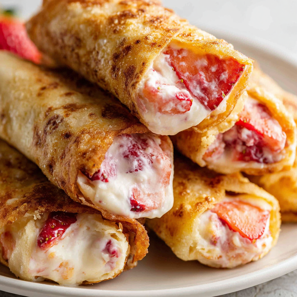 Strawberry Cheesecake Egg Rolls