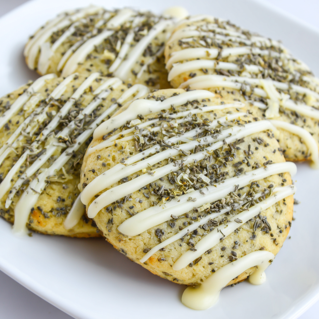 Earl Grey Shortbread Cookies with White Chocolate Drizzle