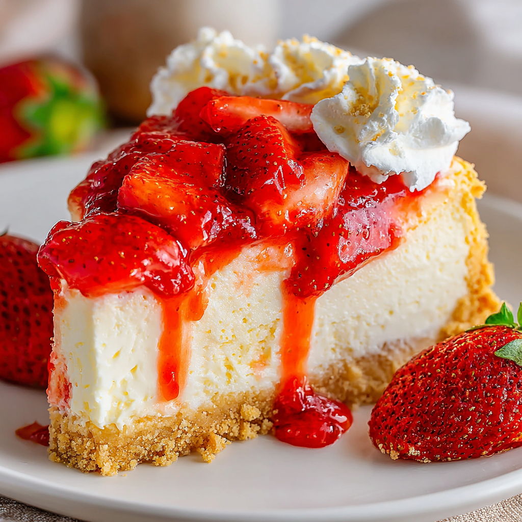No Bake Strawberry Cheesecake