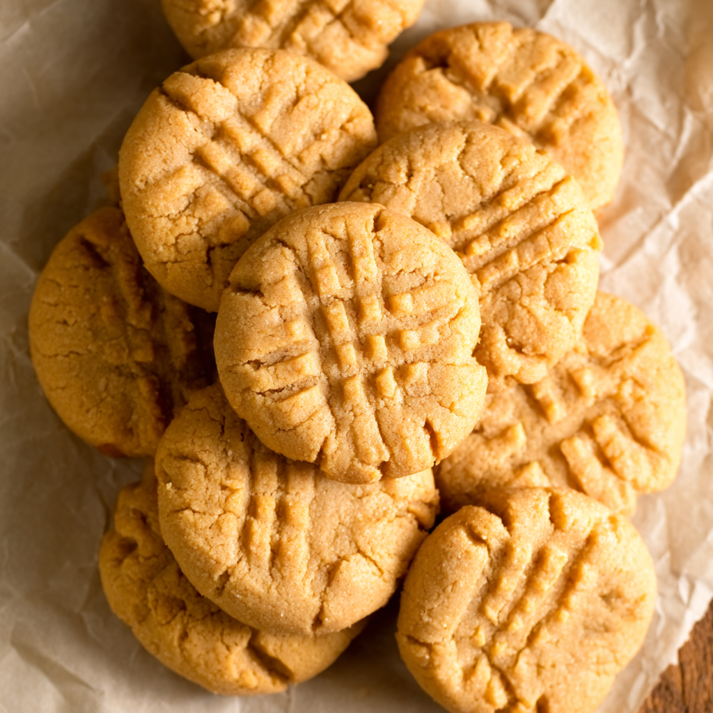 Fork creating crisscross pattern on cookie dough