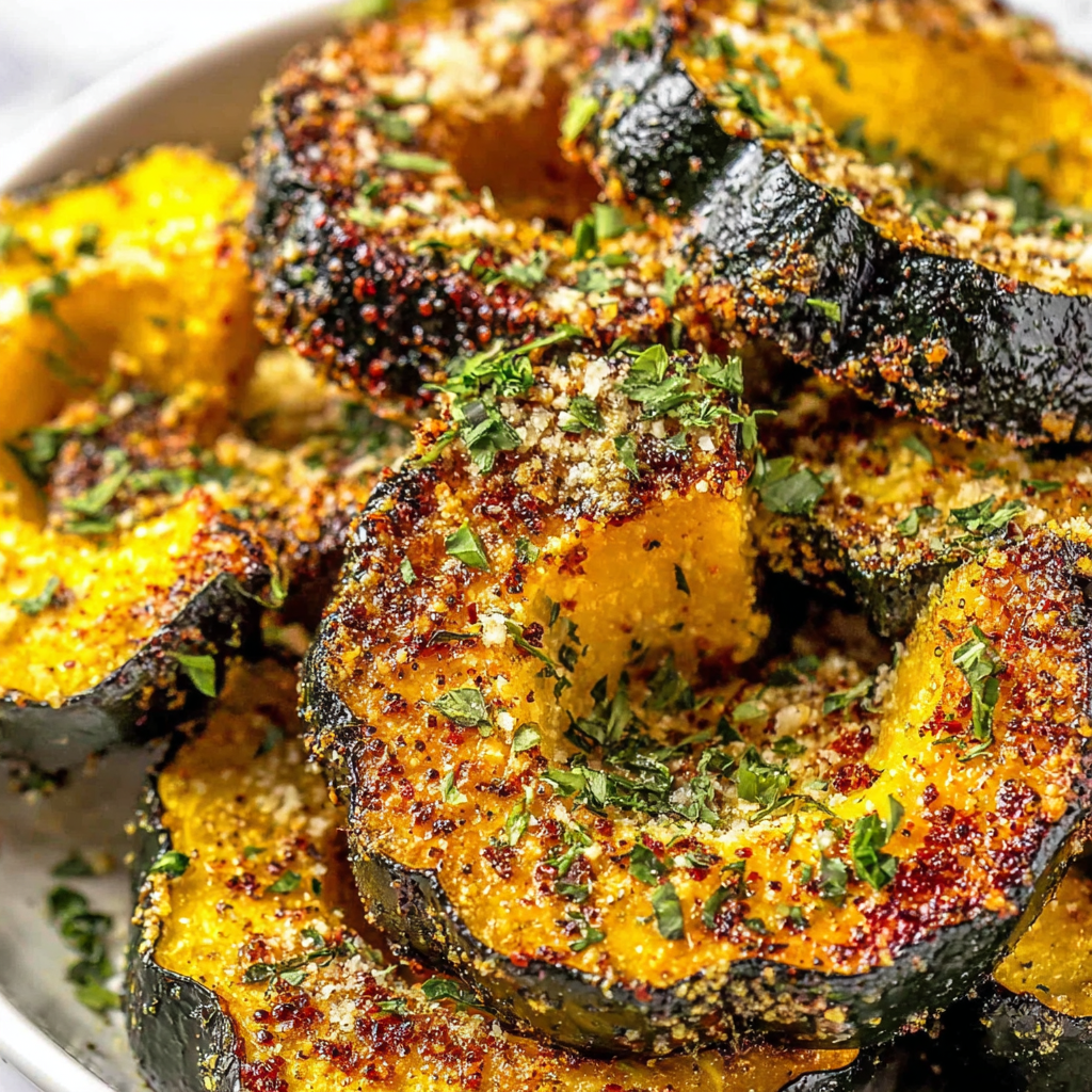 Classic Herb Roasted Acorn Squash with Parmesan