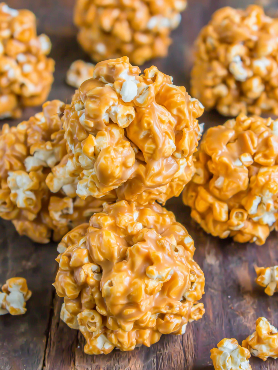 Peanut Butter Butterscotch Popcorn Balls
