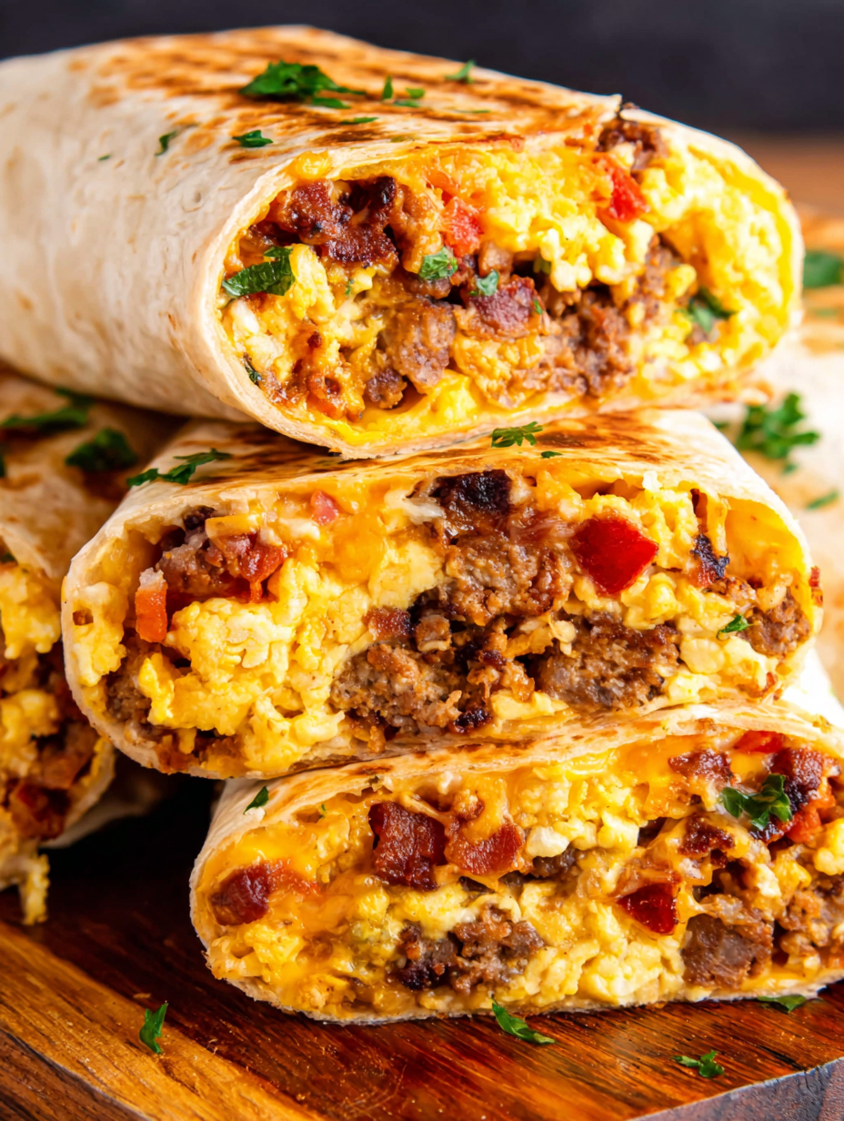 Wrapped burritos ready for the freezer