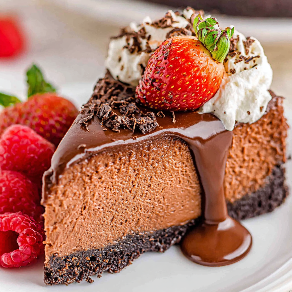 The BEST Triple Chocolate Cheesecake