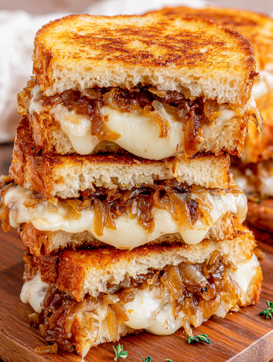 Grilled cheese sliced with melted cheese pull